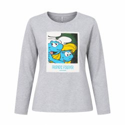 بلوز نخی زنانه طرح SMURFS کد 8406862