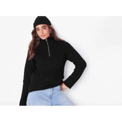 بلوز نیم زیپ بافت زنانه برند اسمارا کد 487524